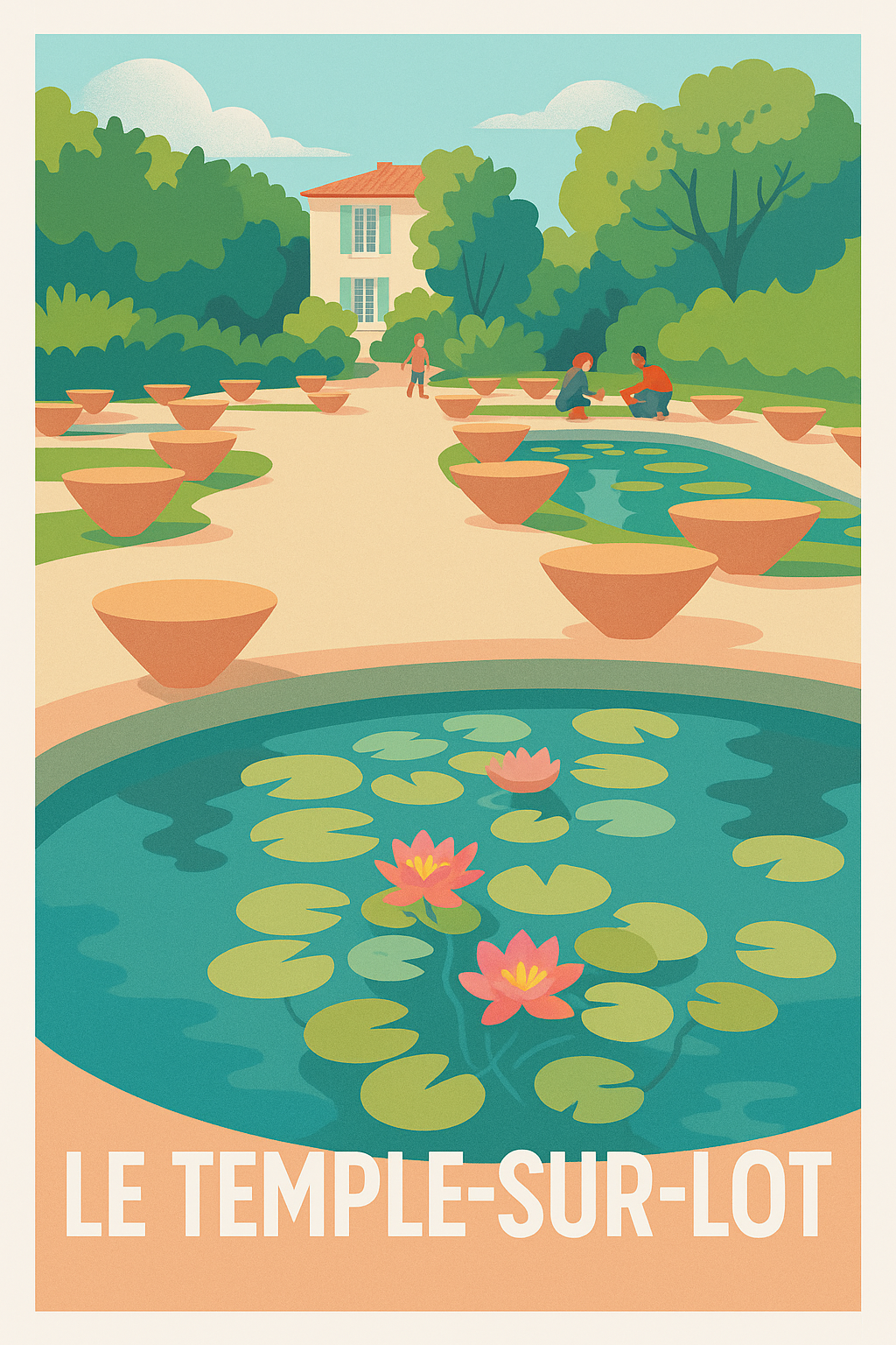 Affiche Le Temple-sur-Lot — Havre de paix et nature en douceur · poster d'art de Le Temple-sur-Lot