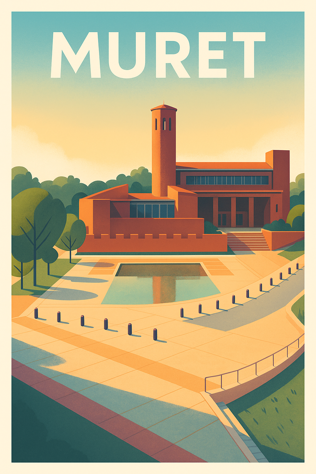 Affiche de Muret - Harmonie architecturale et nature apaisante