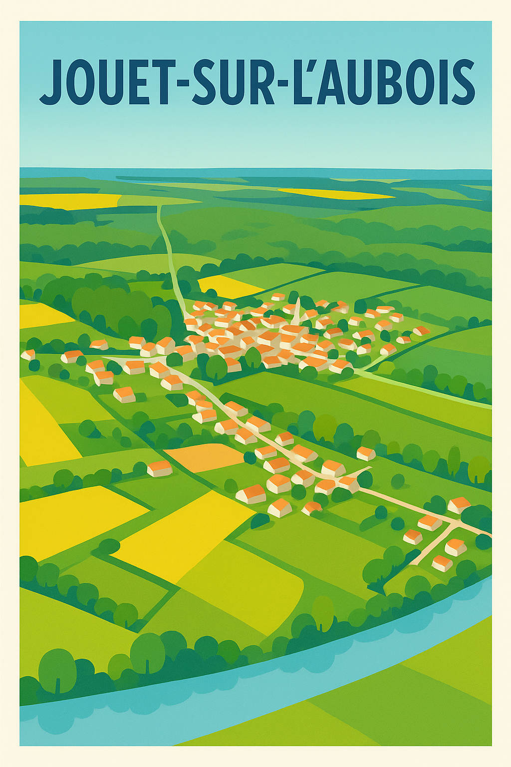 Affiche de Jouet-sur-l'Aubois - Vue pittoresque au cœur de la campagne