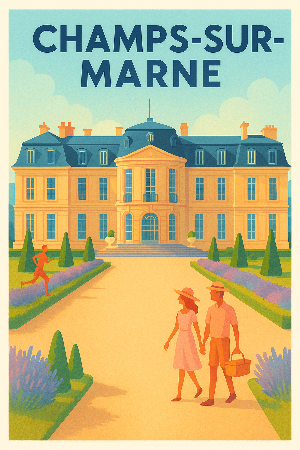Affiche Champs-sur-Marne — Élégance et sérénité au Château · poster d'art de Champs-sur-Marne