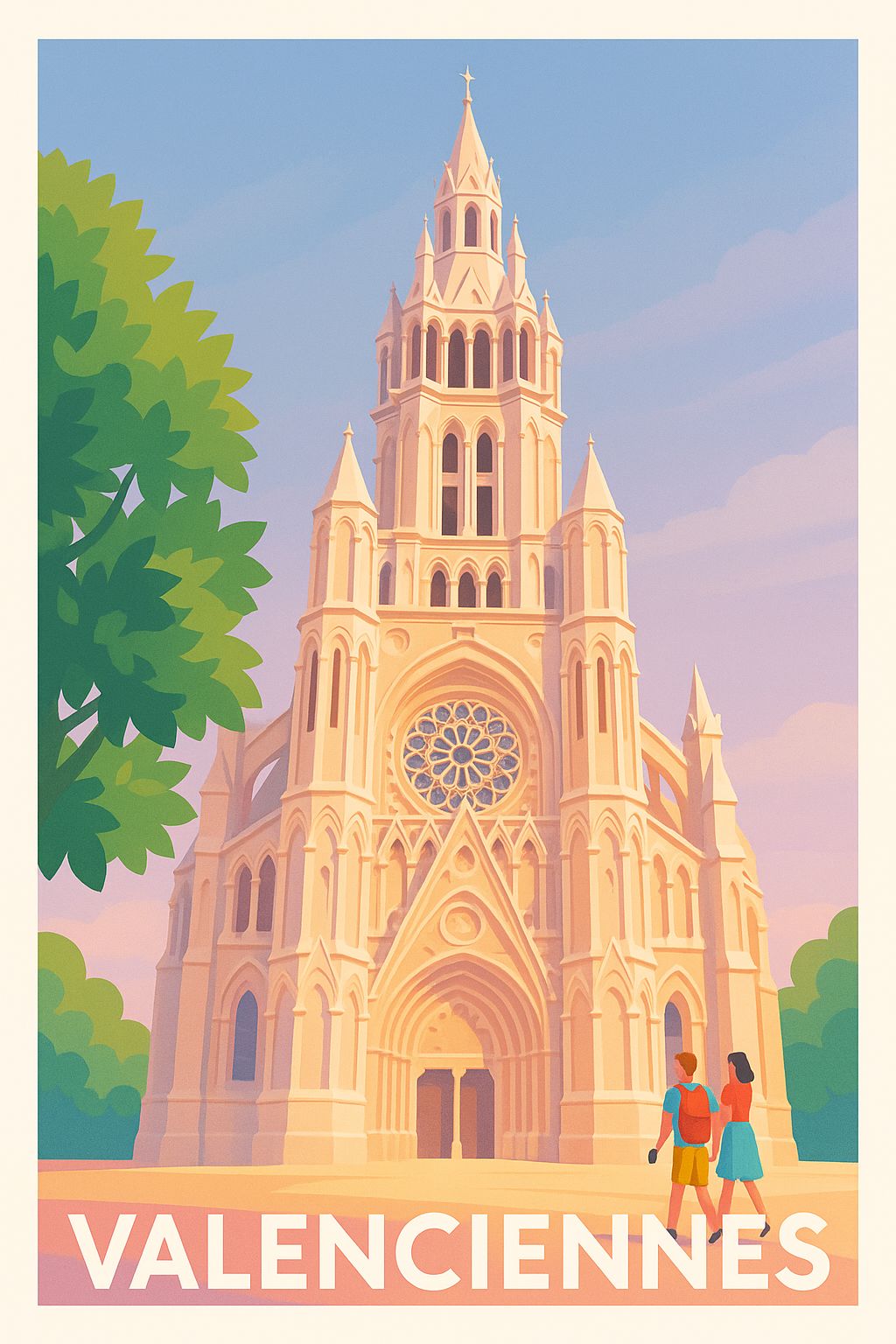 Affiche Valenciennes — Émerveillement gothique au cœur de la ville · poster d'art de Valenciennes