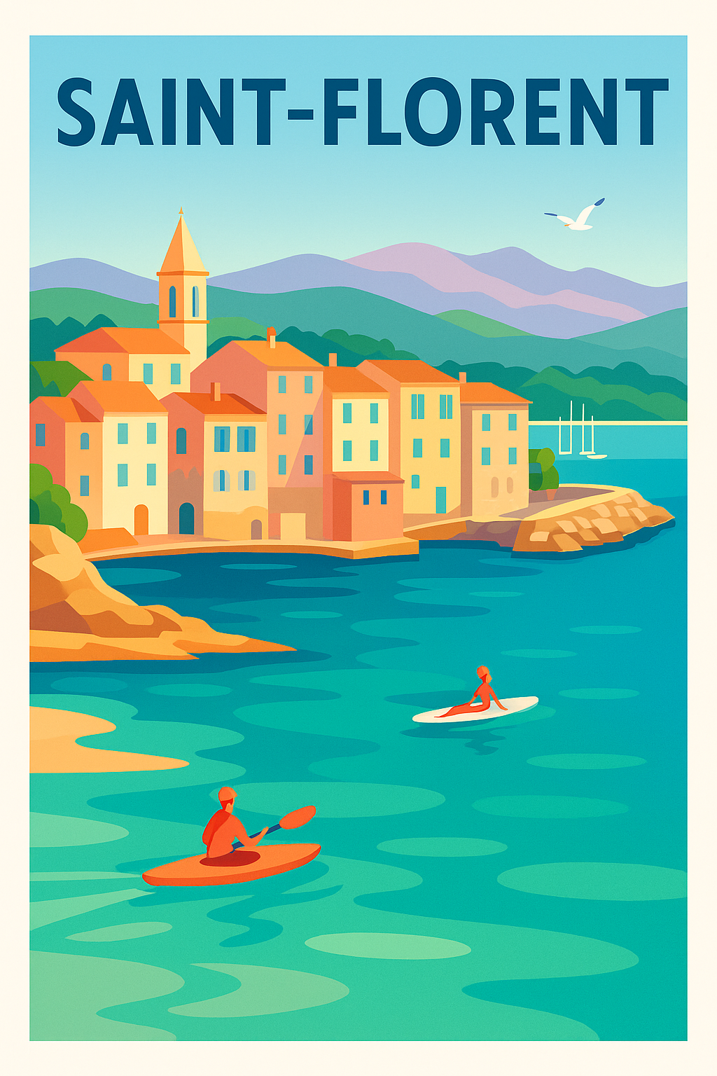 Affiche de Saint-Florent - Escapade en bord de mer ensoleillée