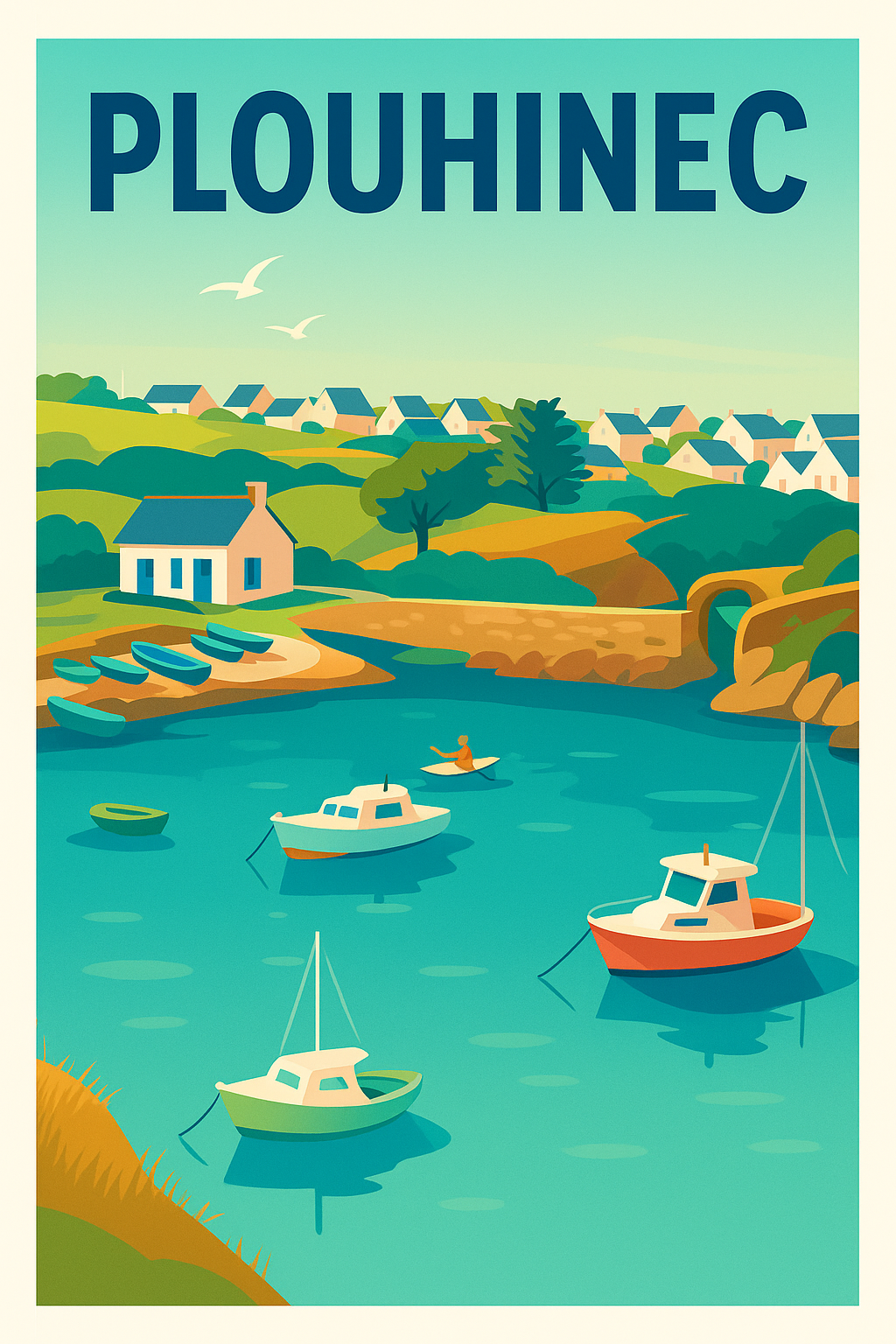 Affiche de Plouhinec - Charme maritime et paysages paisibles
