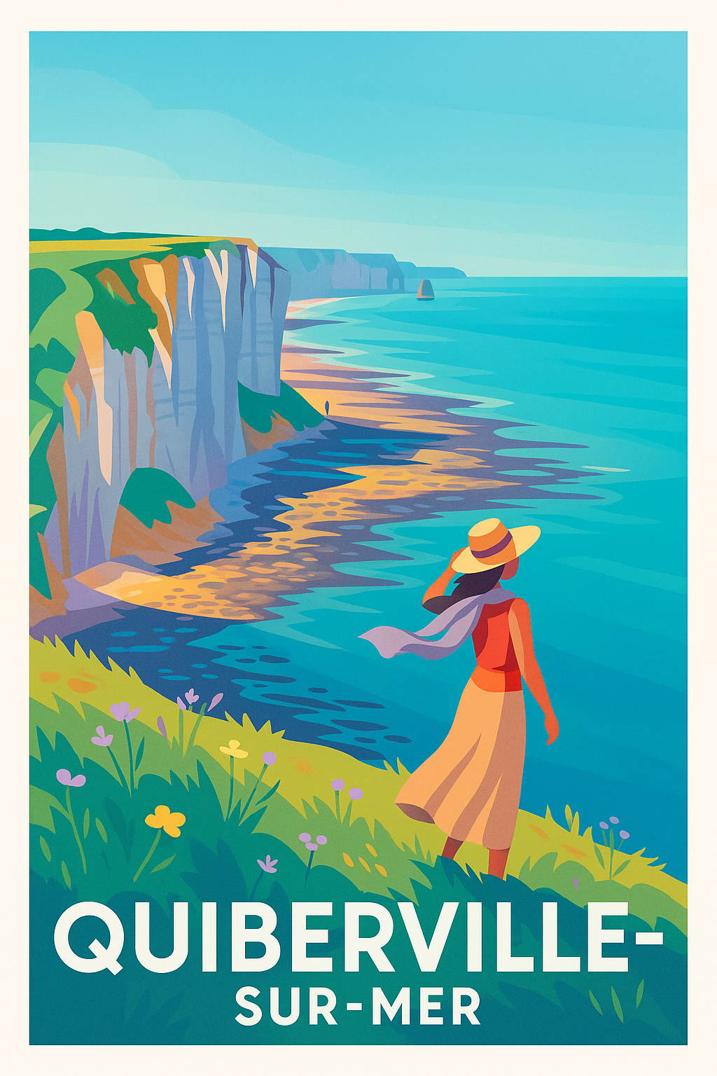 Affiche de Quiberville-sur-Mer - Escapade au bord des falaises normandes