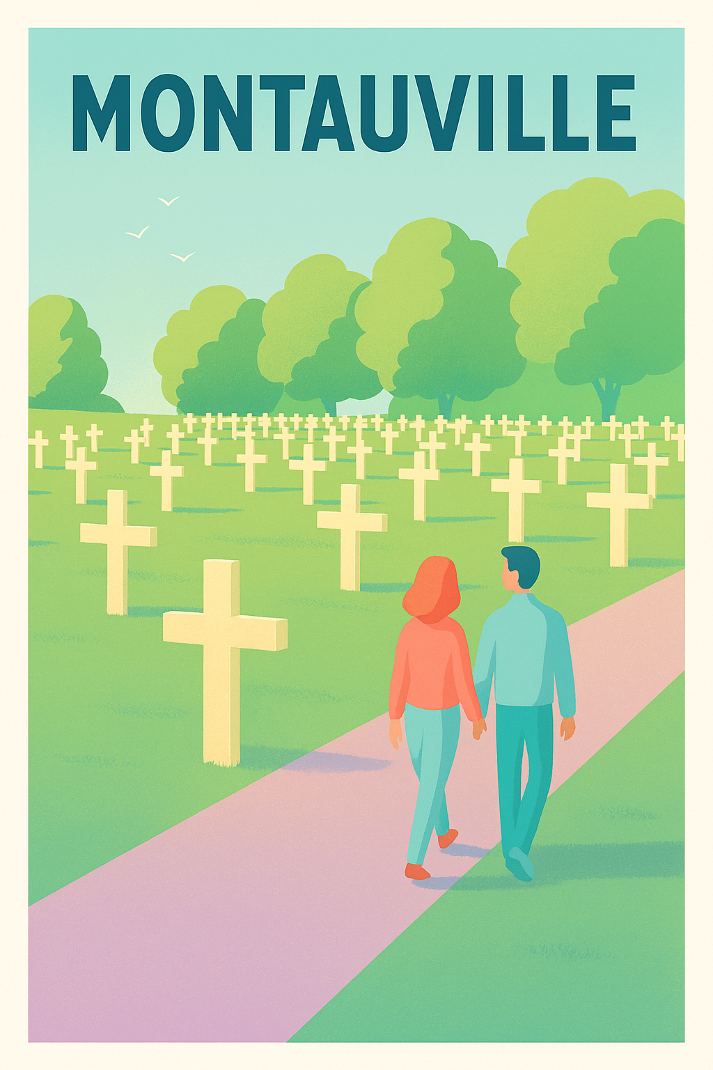 Affiche de Montauville - Promenade paisible au cimetière militaire