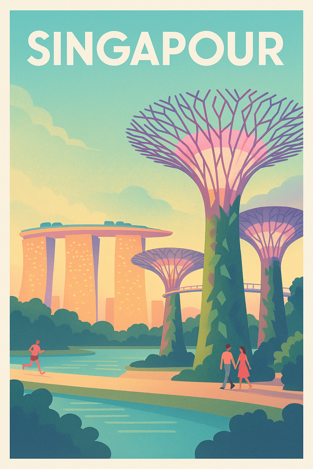 Affiche de Singapour - Un voyage au cœur du futur et de la nature