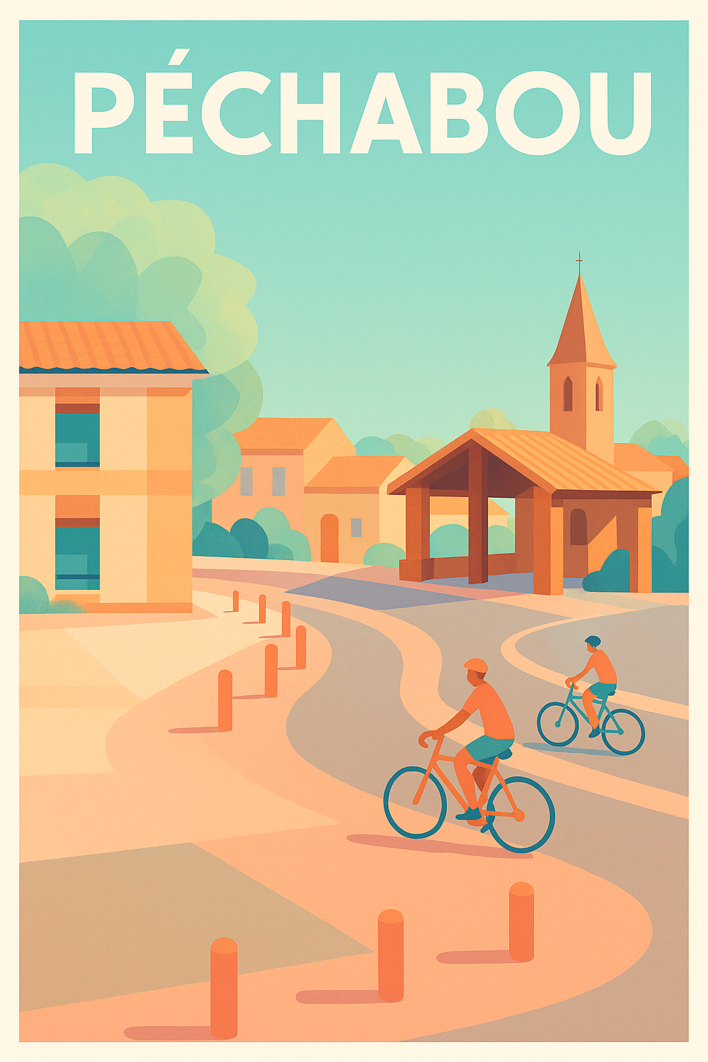 Affiche de Péchabou - Douce balade à vélo au cœur du village