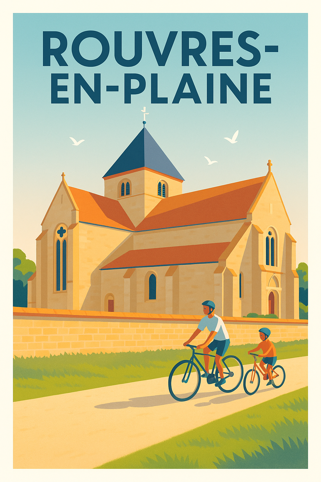 Affiche de Rouvres-en-Plaine - Une balade à vélo au cœur du patrimoine local