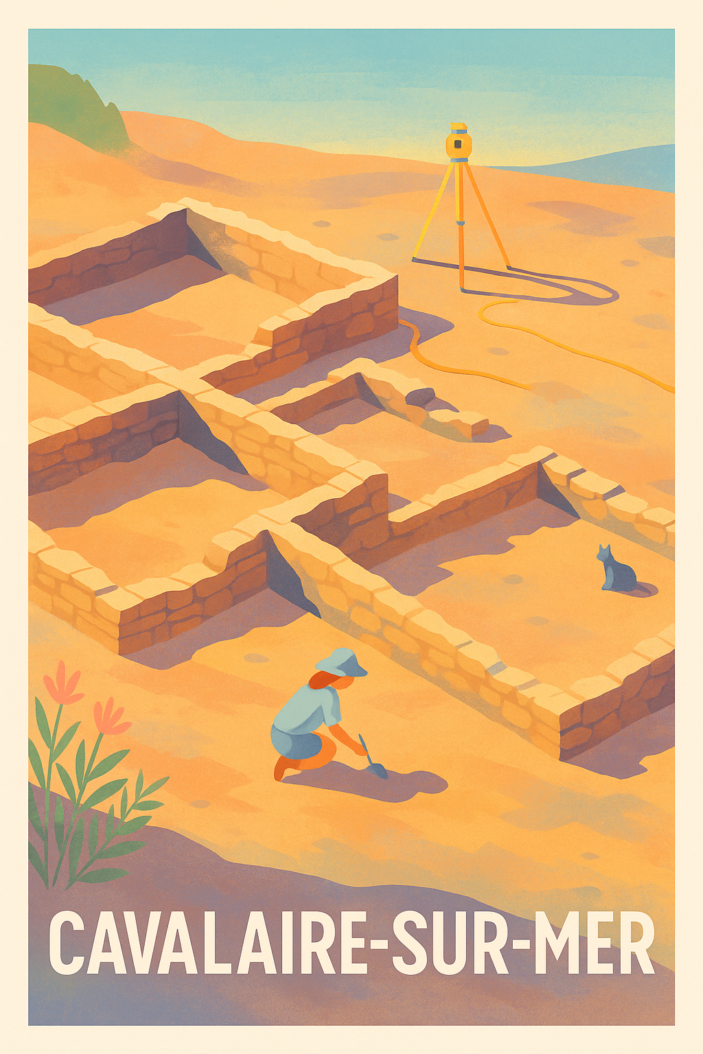 Affiche de Cavalaire-sur-Mer - L'Archéologie en Douceur Méditerranéenne