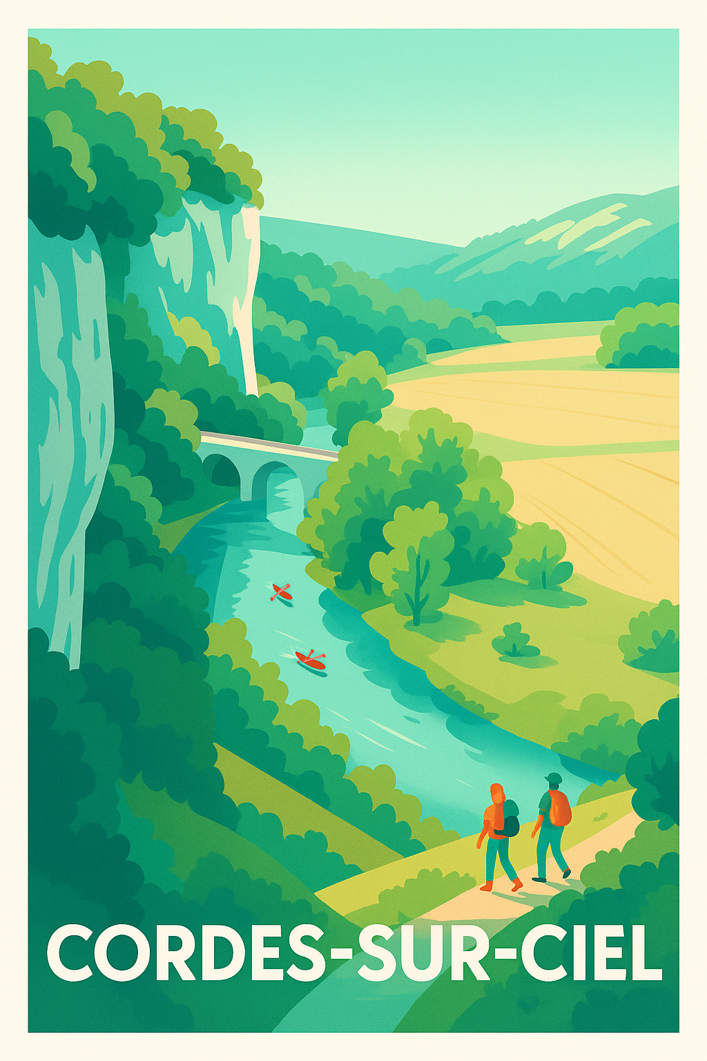 Affiche de Cordes-sur-Ciel - Évasion nature au fil de l'eau