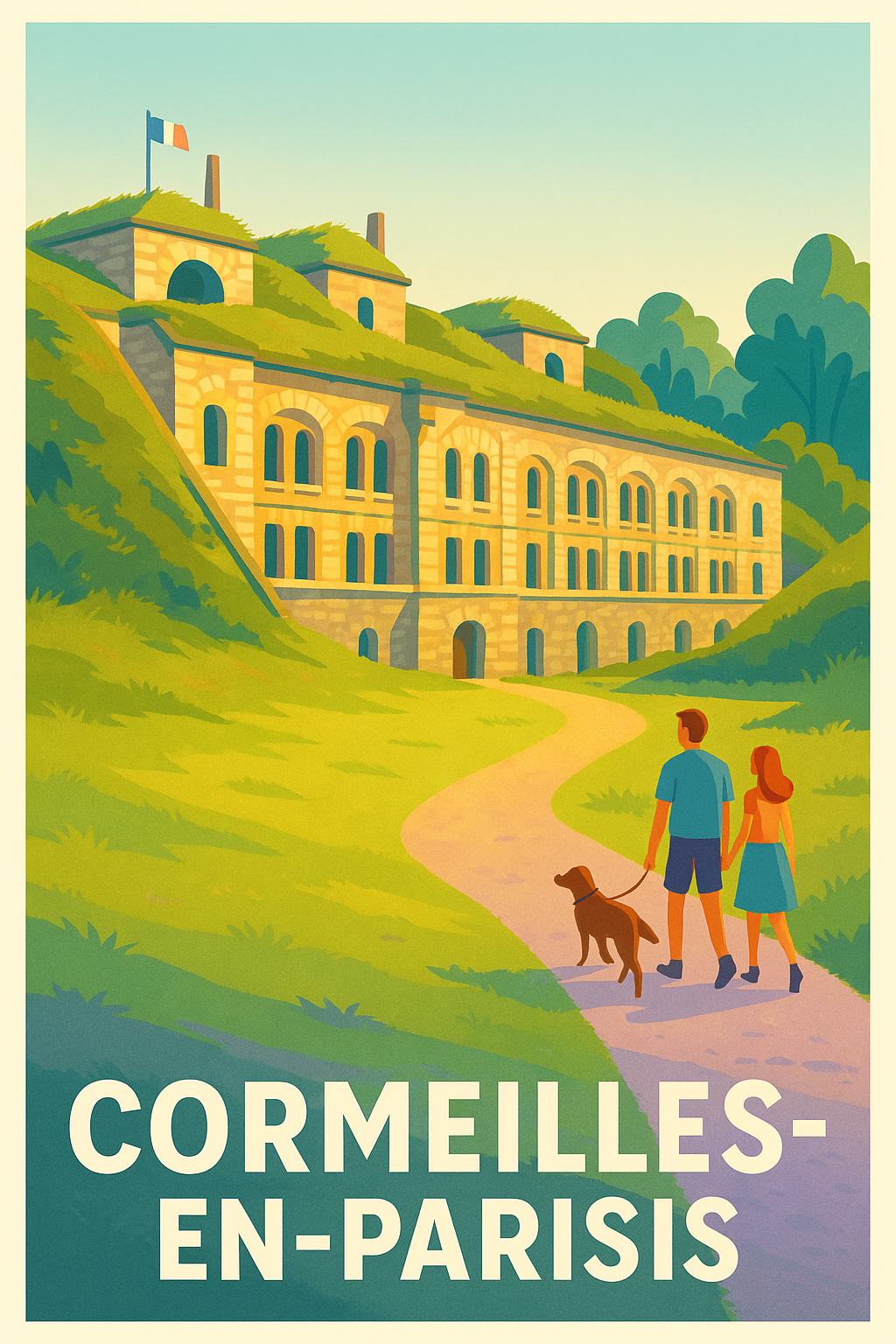 Affiche Cormeilles-en-Parisis — Promenade au cœur d'un patrimoine unique · poster d'art de Cormeilles-en-Parisis