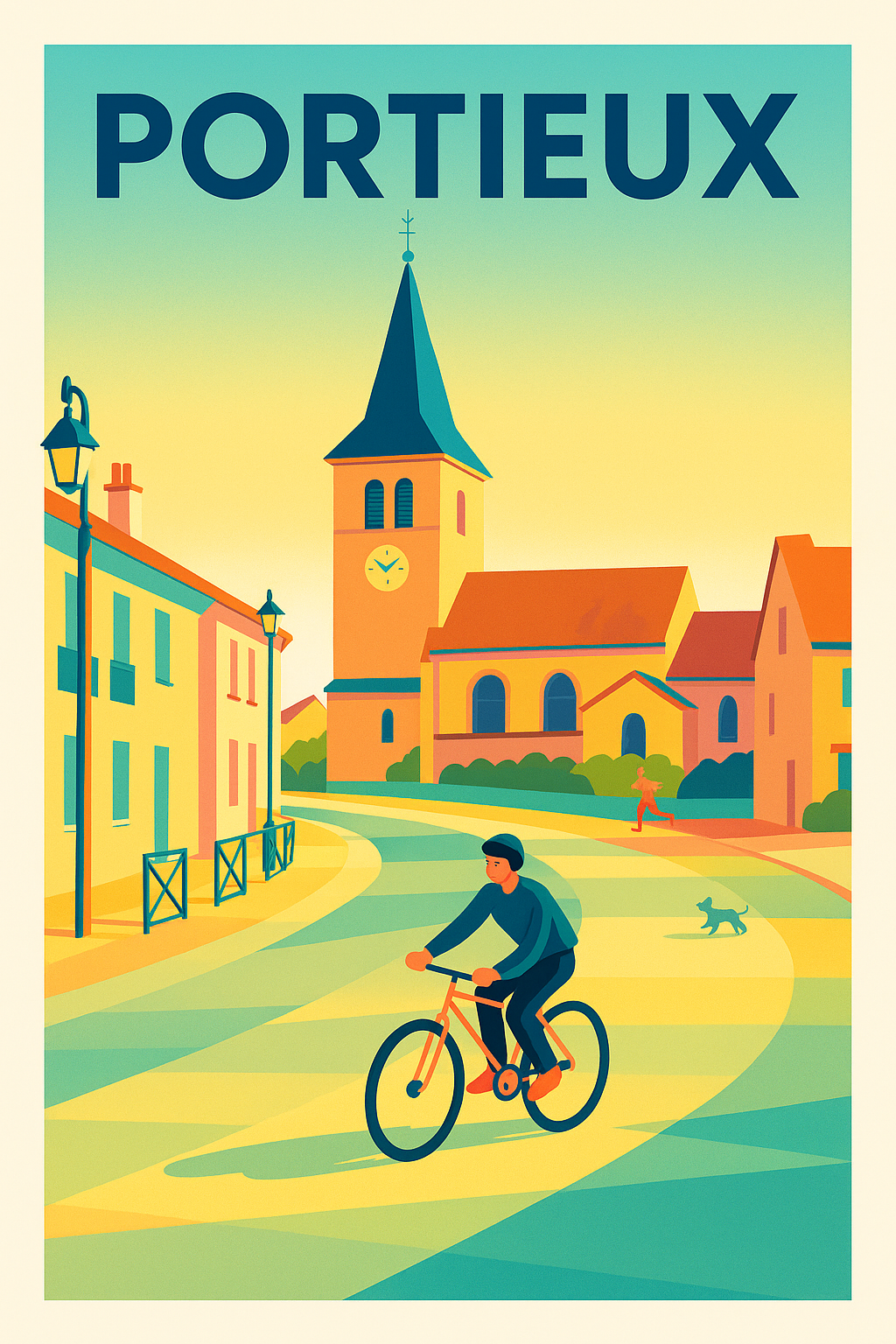 Affiche de Portieux - Charme et Douceur de Vie à Vélo