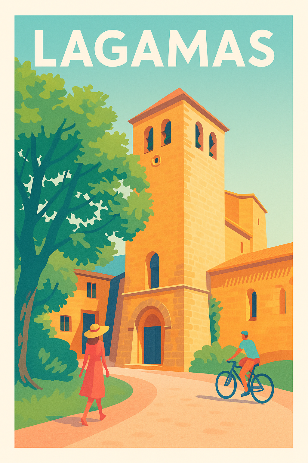 Affiche Lagamas — Escapade ensoleillée au cœur du village · poster d'art de Lagamas
