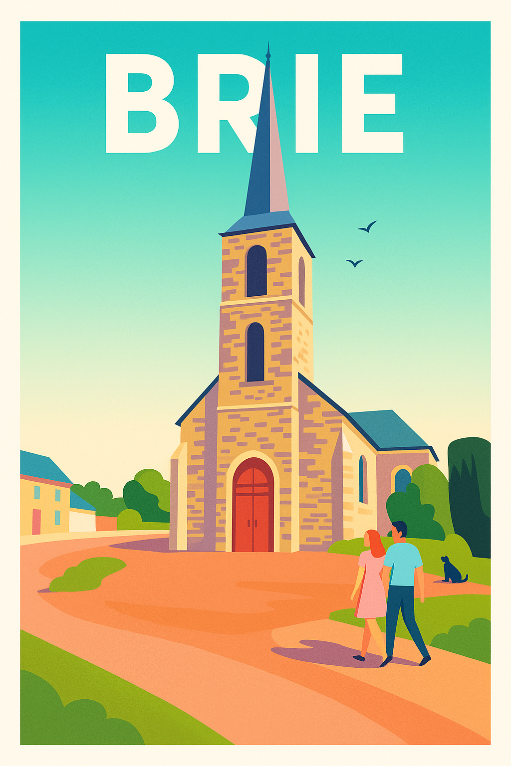 Affiche de Brie - Charme intemporel au cœur du village