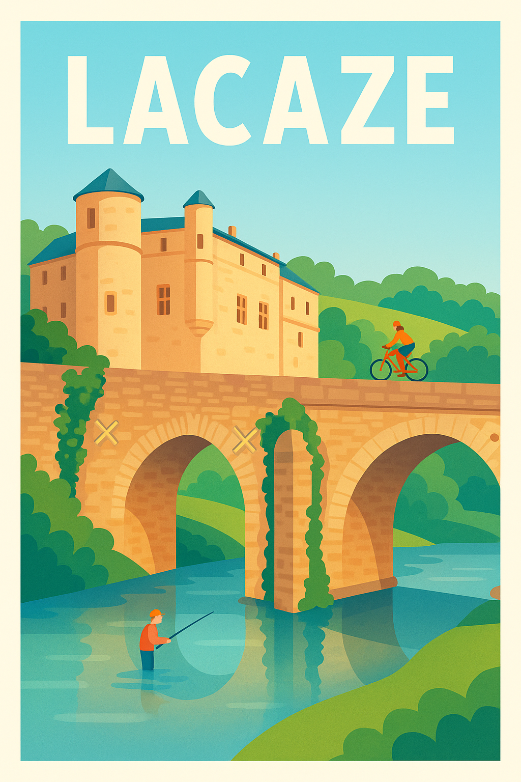 Affiche de Lacaze - Charme bucolique et patrimoine au fil de l'eau