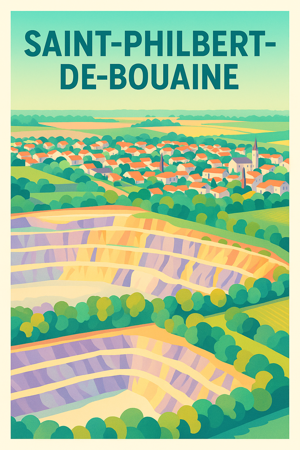 Affiche de Saint-Philbert-de-Bouaine - Trésor naturel et village pittoresque