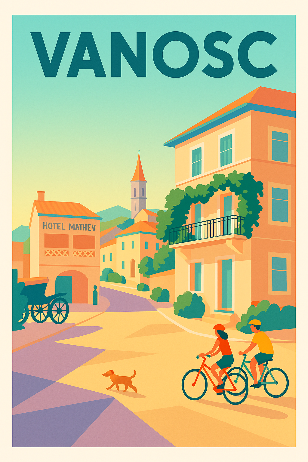 Affiche de Vanosc - Charme et douceur de vivre à vélo