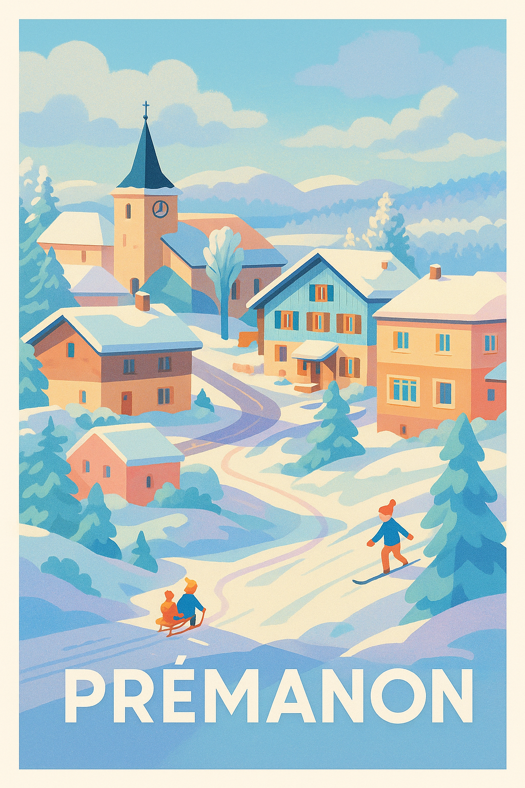 Affiche de Prémanon - Charme hivernal et esprit villageois