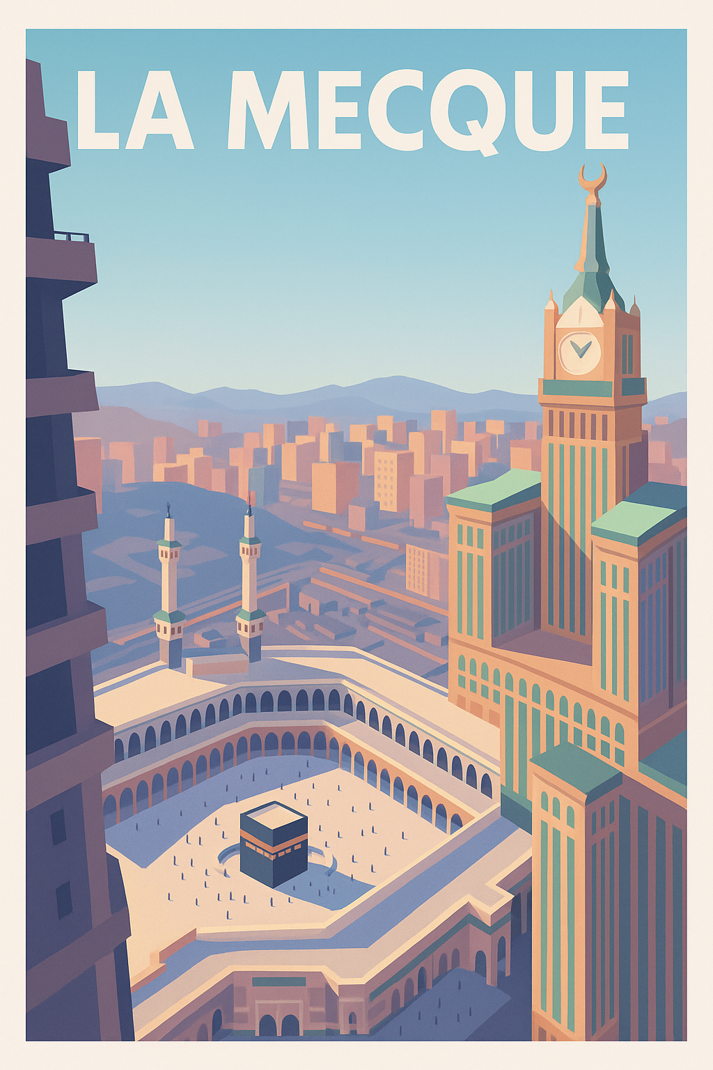 Affiche La Mecque — L'âme spirituelle au cœur de l'Arabie · poster d'art de La Mecque