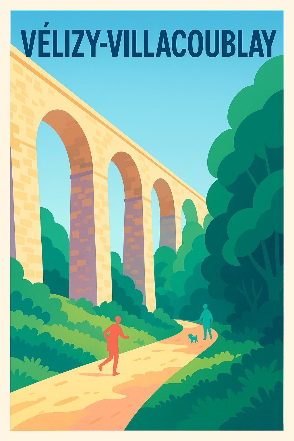 Affiche Vélizy-Villacoublay — Charme bucolique et architecture historique · poster d'art de Vélizy-Villacoublay