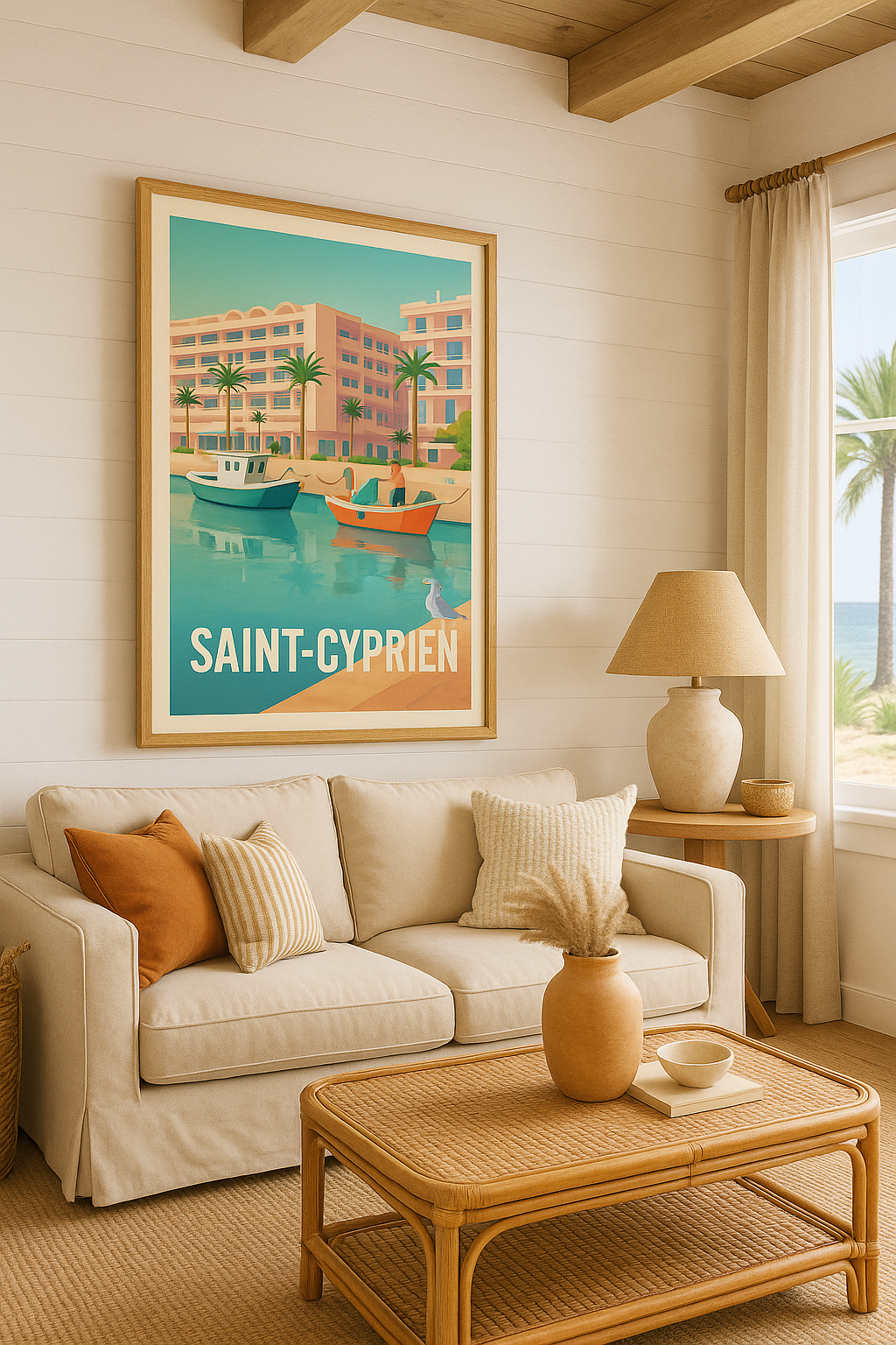 Mise en situation Affiche Saint-Cyprien - L'élégance méditerranéenne au bord de l'eau