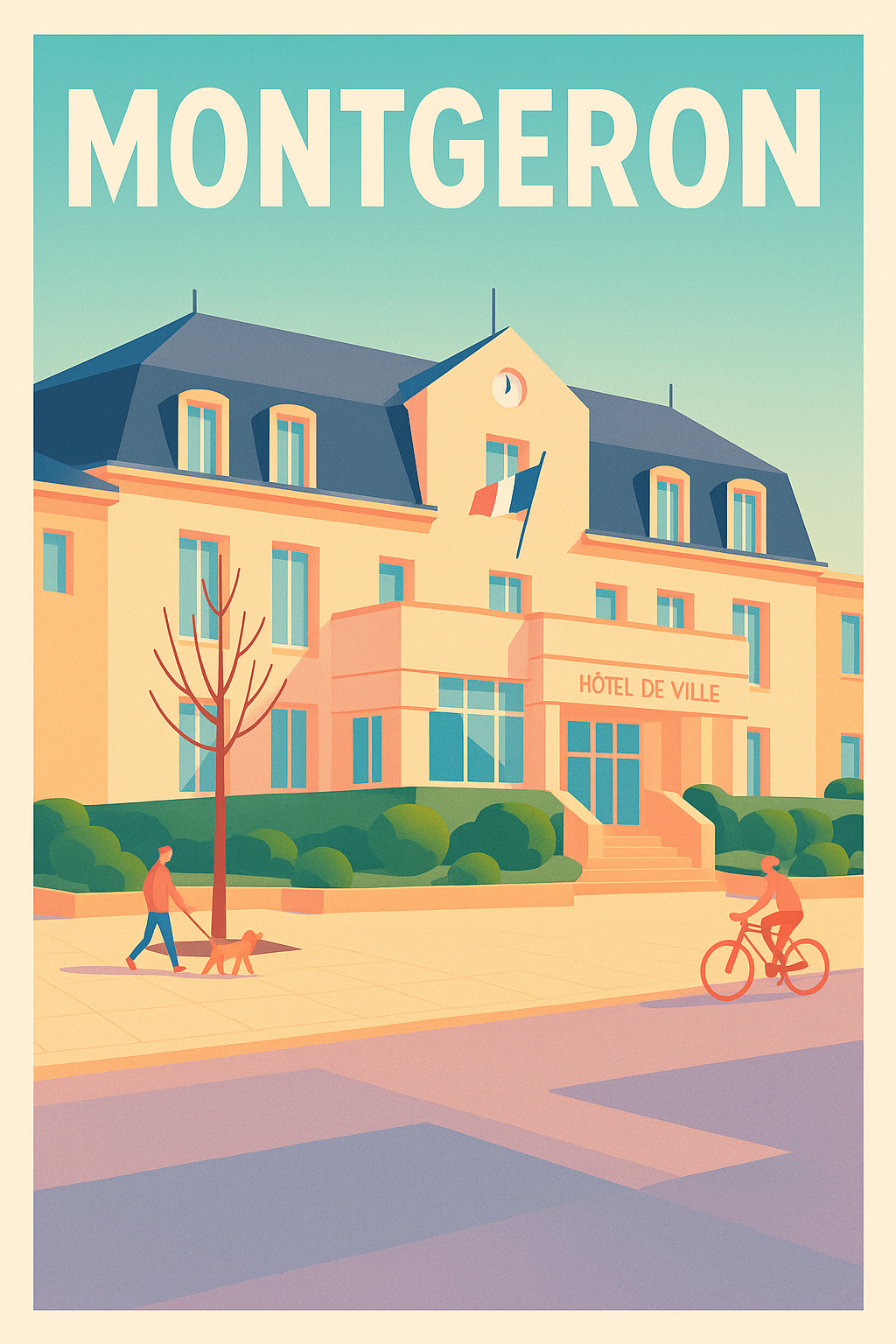 Affiche Montgeron — Charme et sérénité à l'Hôtel de Ville · poster d'art de Montgeron