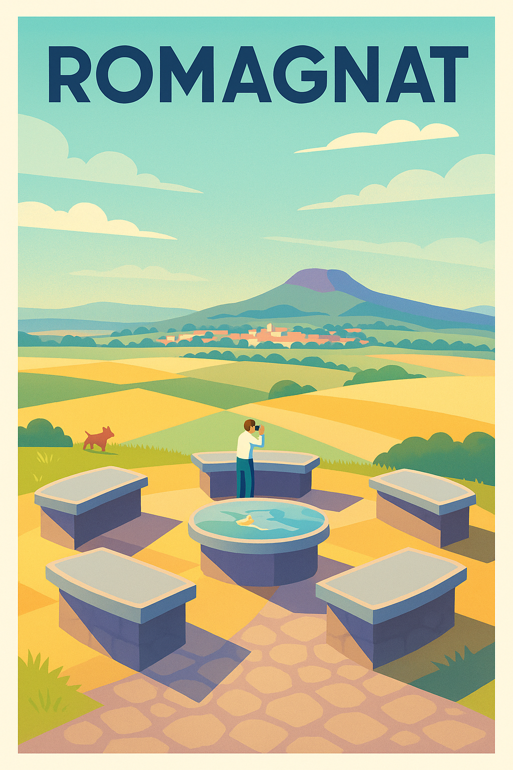 Affiche de Romagnat - Panorama bucolique au cœur de l'Auvergne