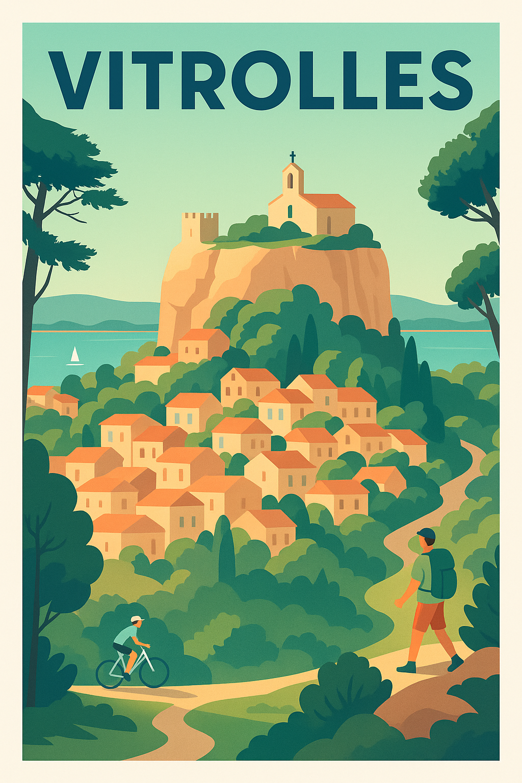 Affiche Vitrolles — Escapade nature et patrimoine historique · poster d'art de Vitrolles