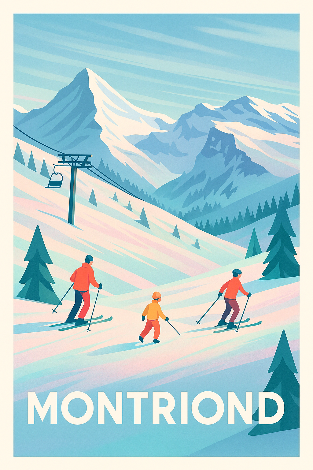 Affiche Montriond — Évasion hivernale et ski en montagne · poster d'art de Montriond