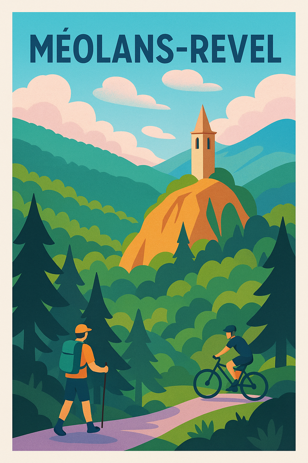 Affiche Méolans-Revel — Invitation à l'aventure alpine · poster d'art de Méolans-Revel