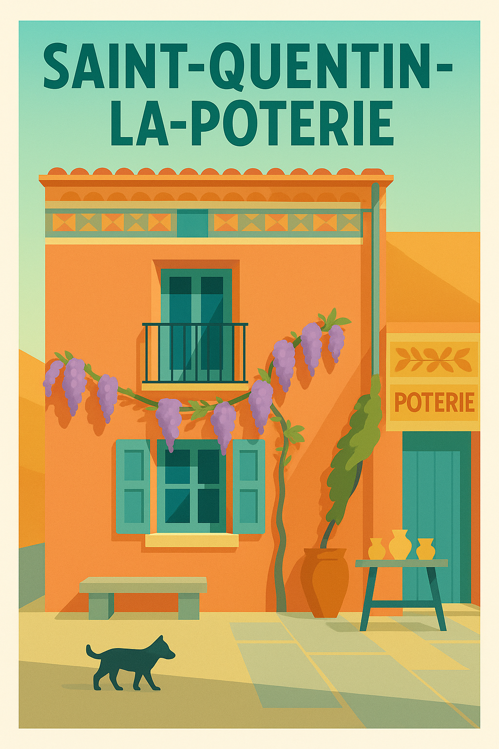 Affiche de Saint-Quentin-la-Poterie - Charme et tradition en lumière