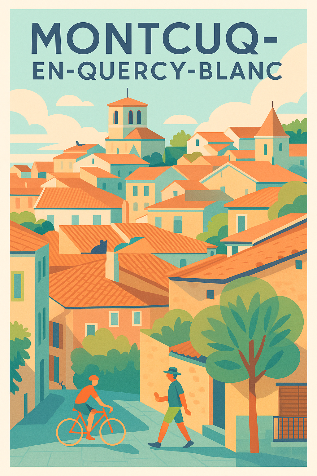 Affiche de Montcuq-en-Quercy-Blanc - Charme et douceur du Sud-Ouest