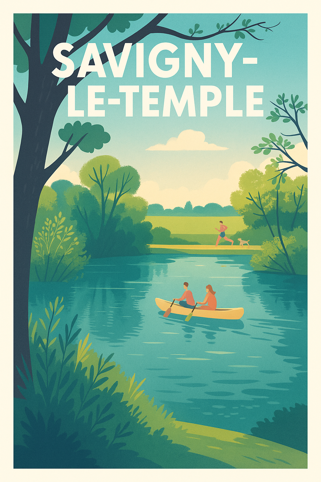 Affiche Savigny-le-Temple — Escapade Nature au Fil de l'Eau · poster d'art de Savigny-le-Temple