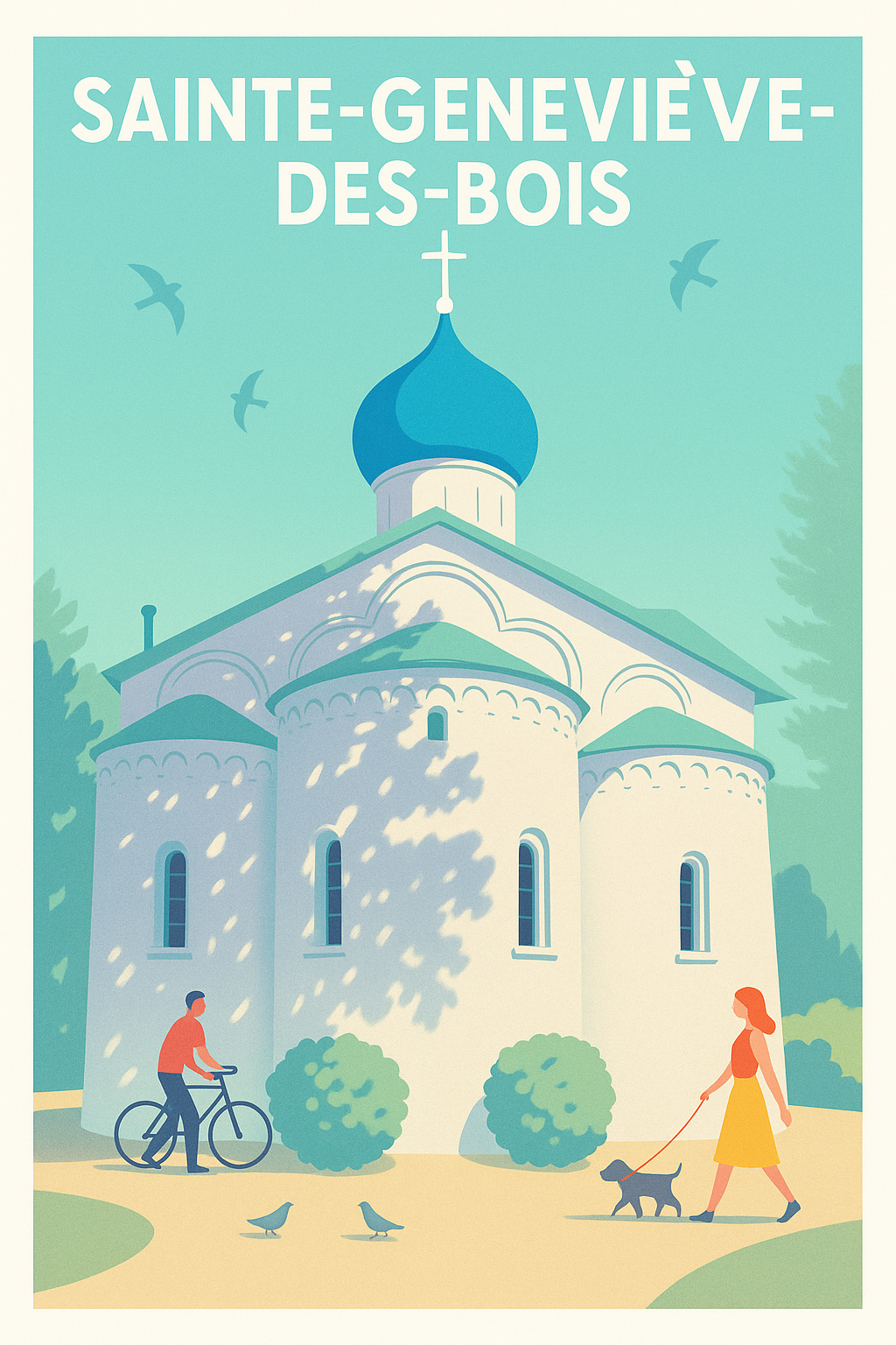 Affiche Sainte-Geneviève-des-Bois — Tranquillité et douceur de vivre · poster d'art de Sainte-Geneviève-des-Bois