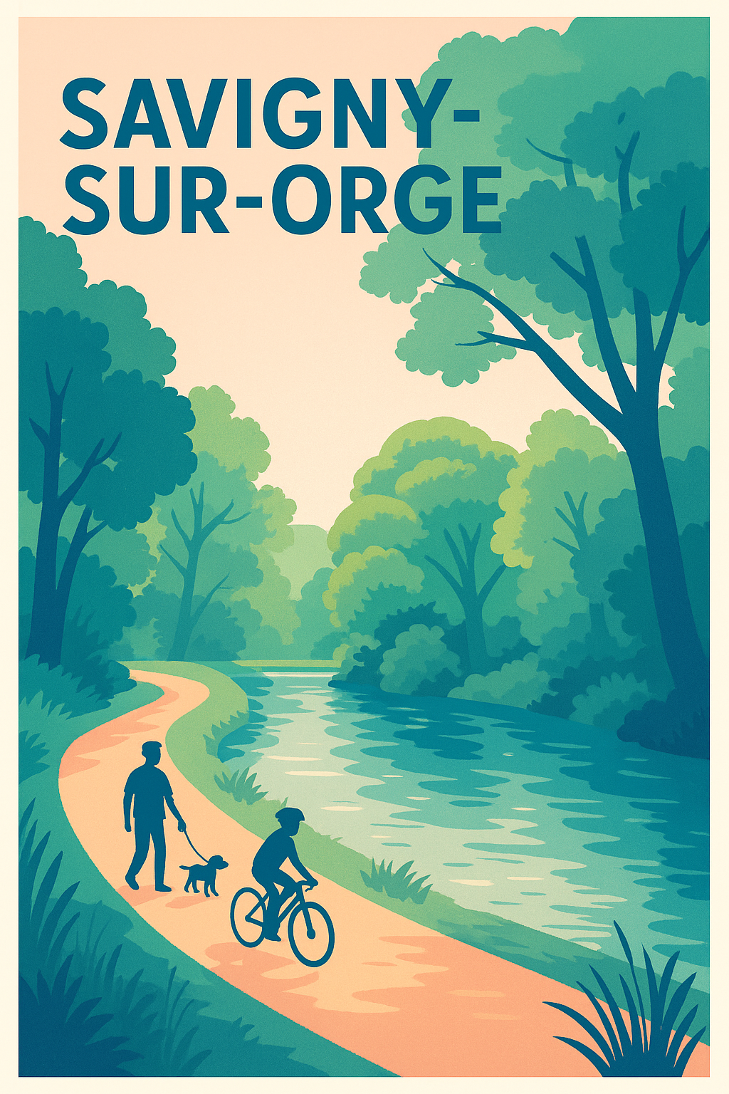 Affiche de Savigny-sur-Orge - Harmonie Naturelle au Bord de l'Eau