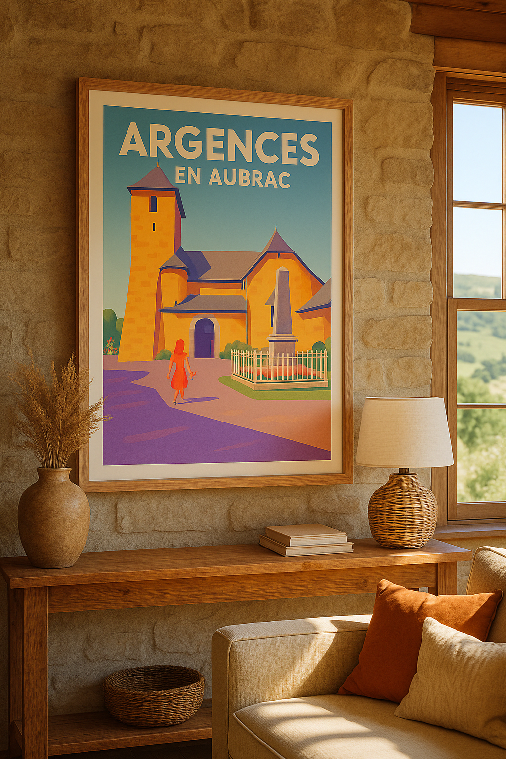 Mise en situation Affiche de Argences en Aubrac - Un village paisible et chargé d'histoire