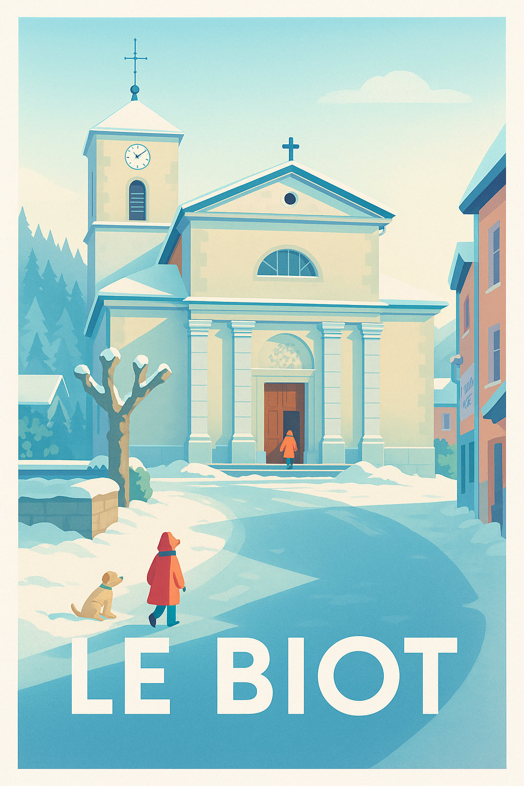 Affiche Le Biot — Charme hivernal au cœur du village · poster d'art de Le Biot