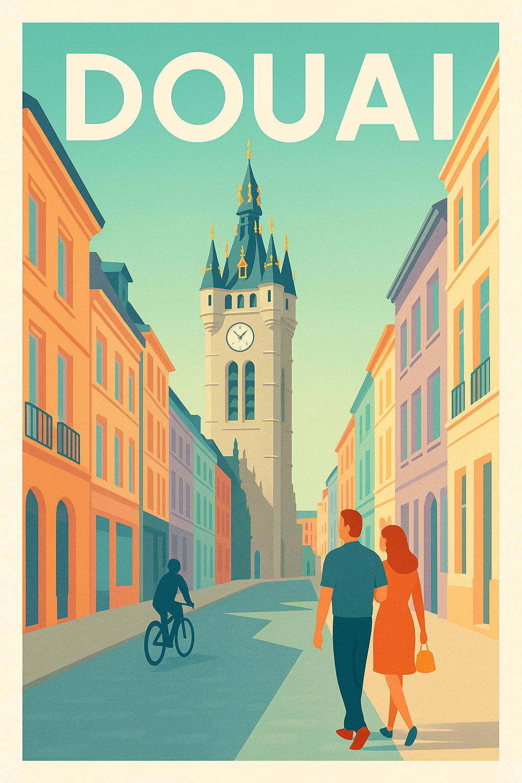 Affiche Douai — Charme intemporel au cœur de la ville · poster d'art de Douai