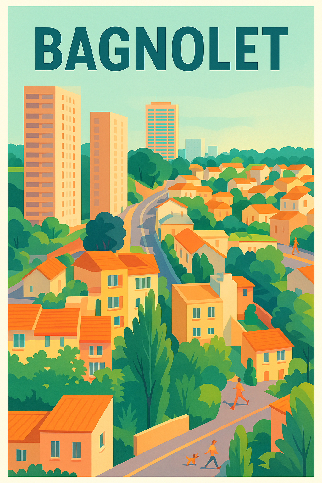 Affiche de Bagnolet - Atmosphère paisible en périphérie parisienne