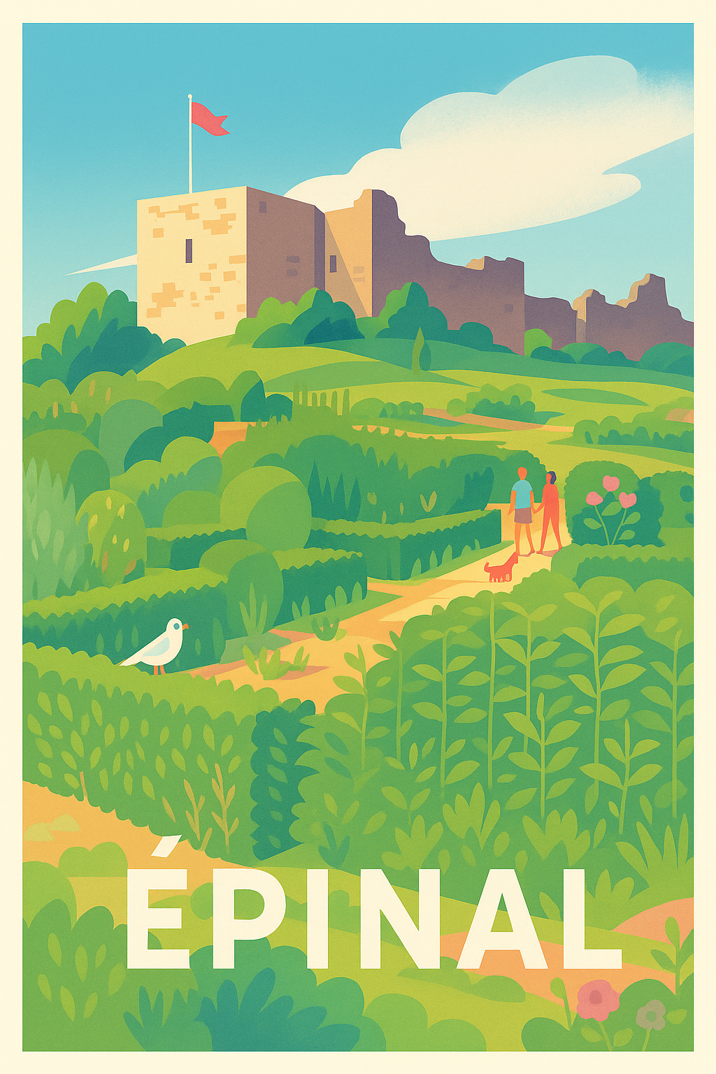 Affiche Épinal - Charme bucolique et patrimoine historique