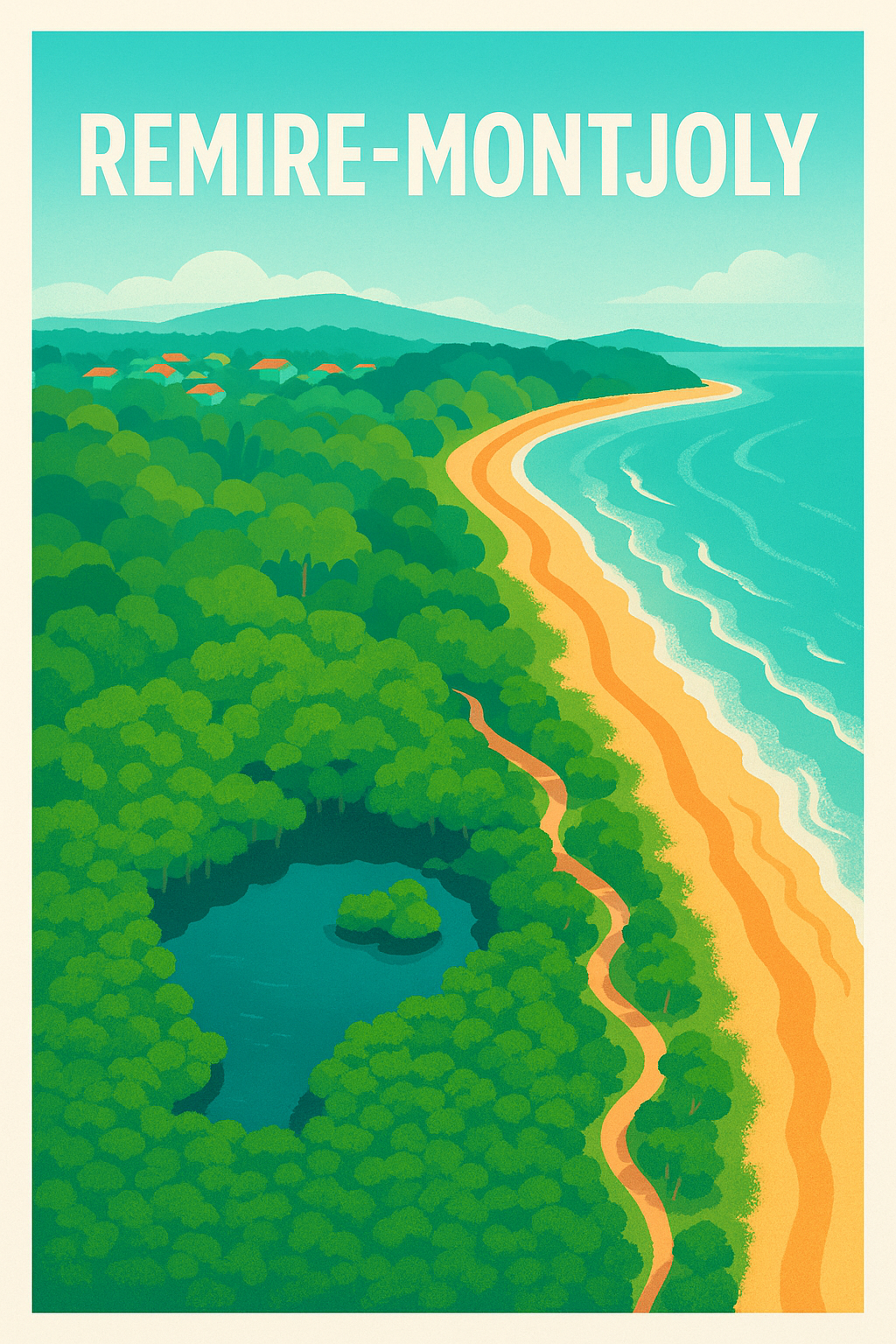 Affiche Remire-Montjoly — Évasion Nature et Littoral · poster d'art de Remire-Montjoly