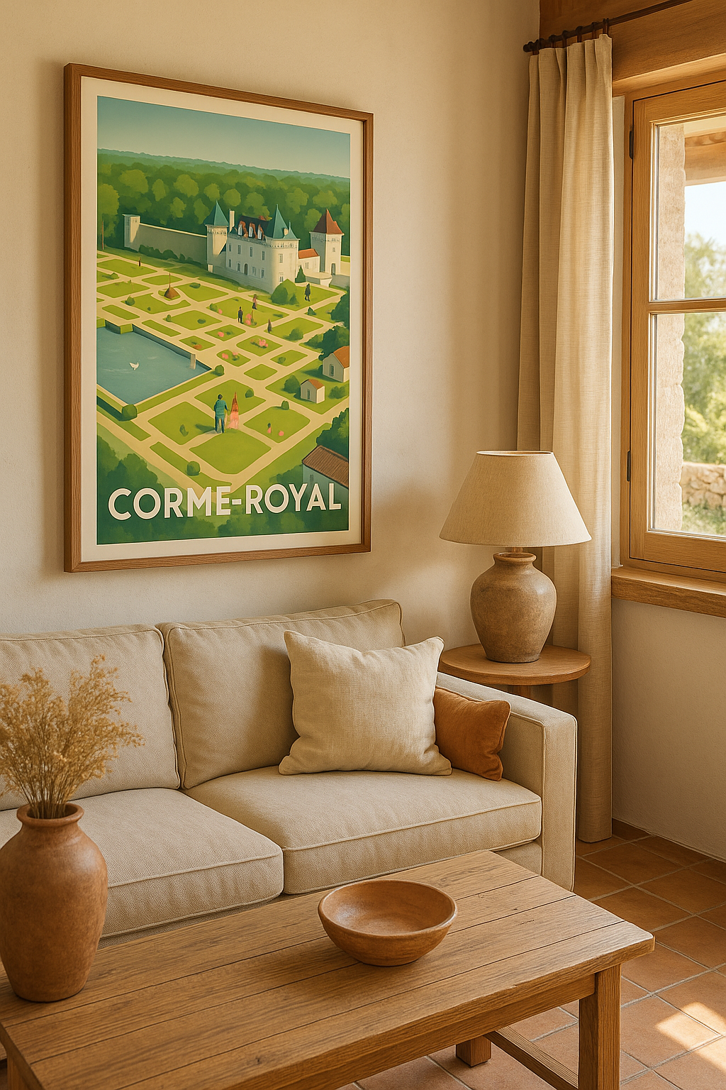 Mise en situation Affiche Corme-Royal - Flânerie au Château et Jardins à la Française