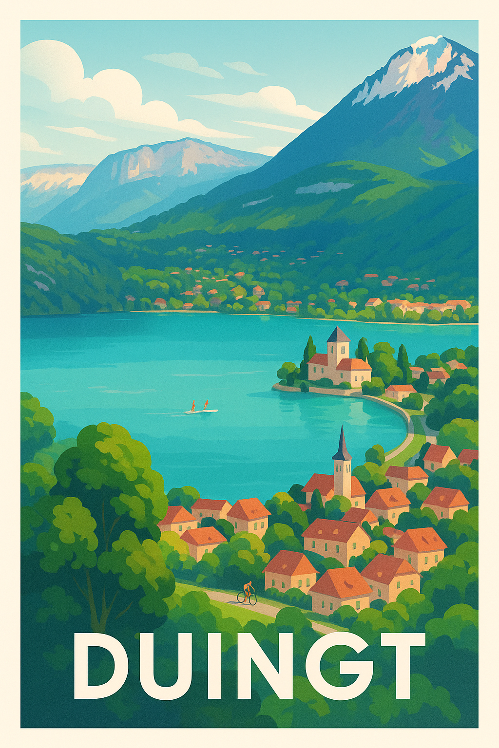 Affiche Duingt — Charme paisible au cœur des Alpes · poster d'art de Duingt