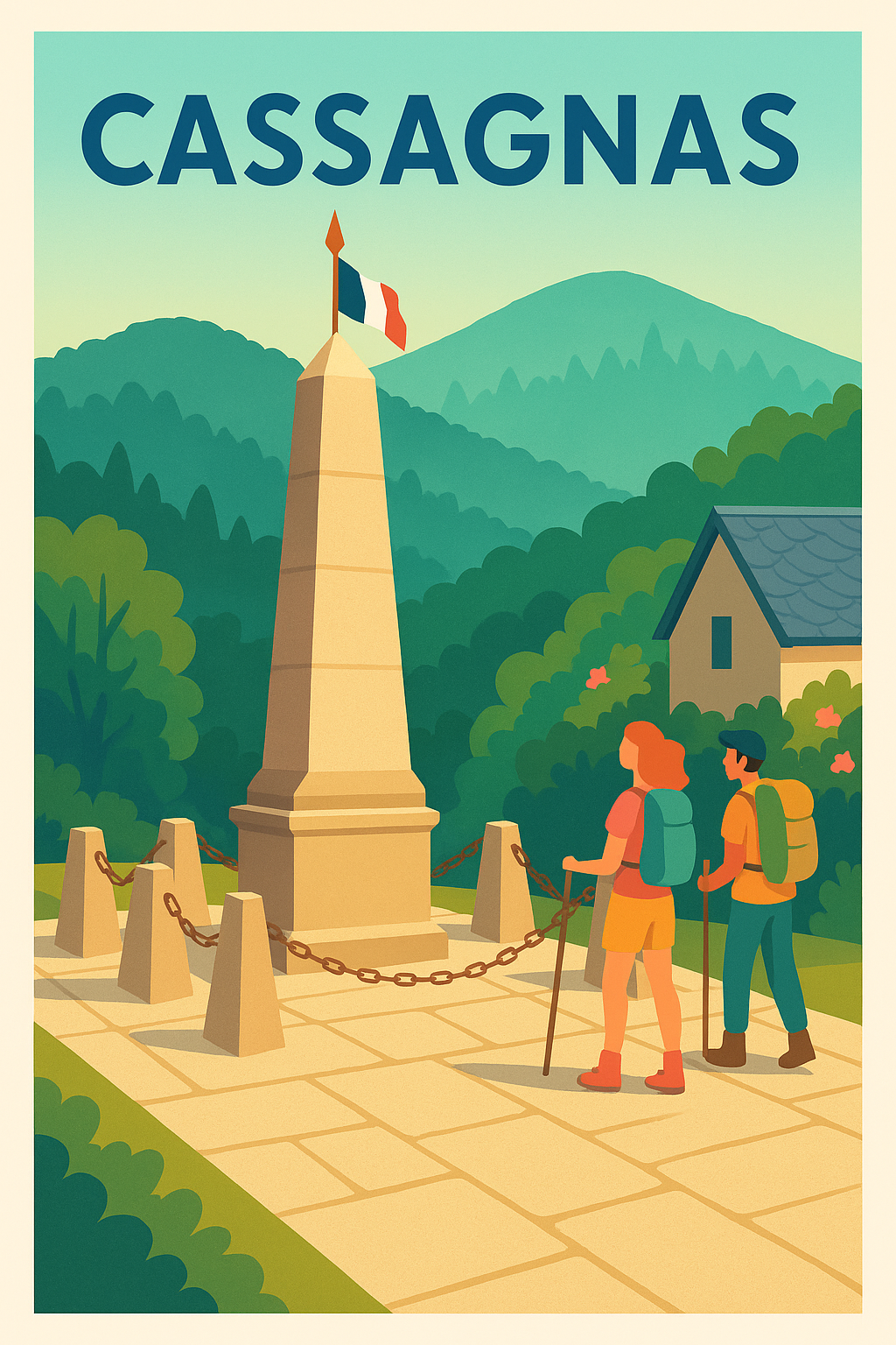 Affiche Cassagnas — Escapade nature et patrimoine · poster d'art de Cassagnas