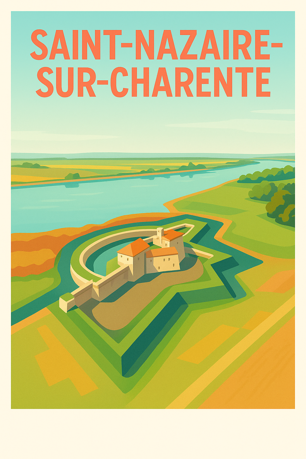 Affiche de Saint-Nazaire-sur-Charente - Vue emblématique sur la forteresse et les paysages