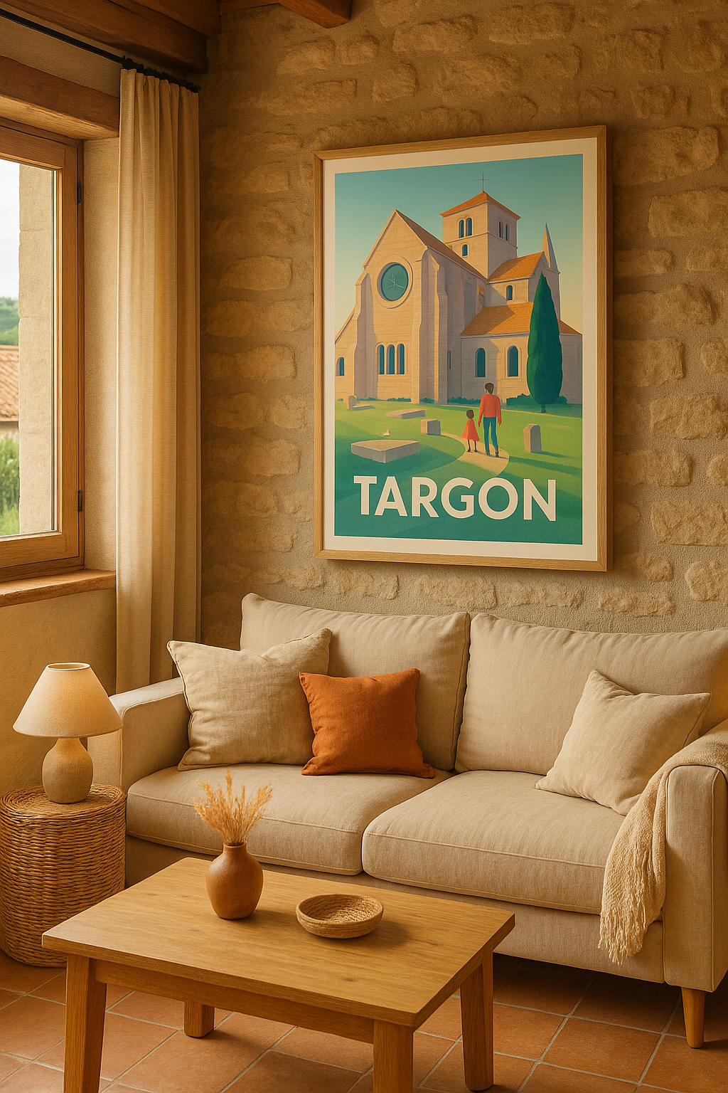 Mise en situation Affiche de Targon - Promenade paisible au coeur du patrimoine