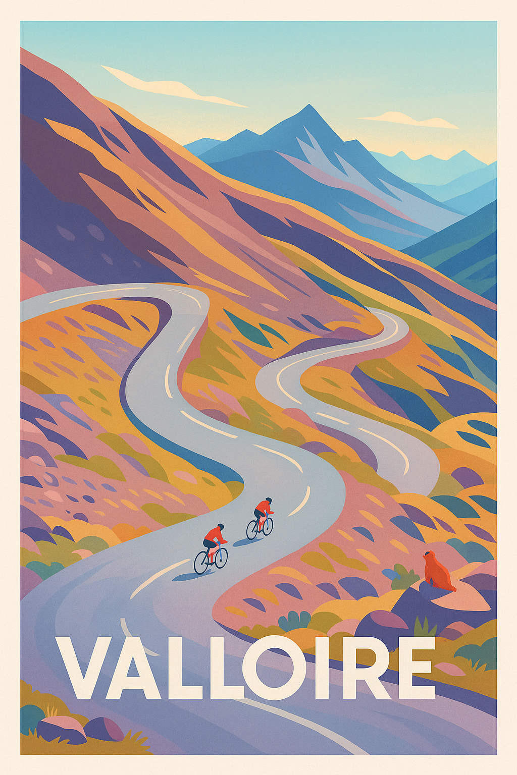 Affiche de Valloire - Escapade cycliste en montagne