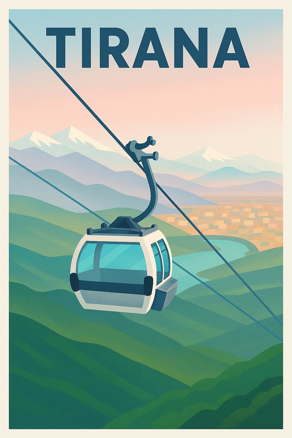Affiche de Tirana - Voyage aérien au cœur des montagnes