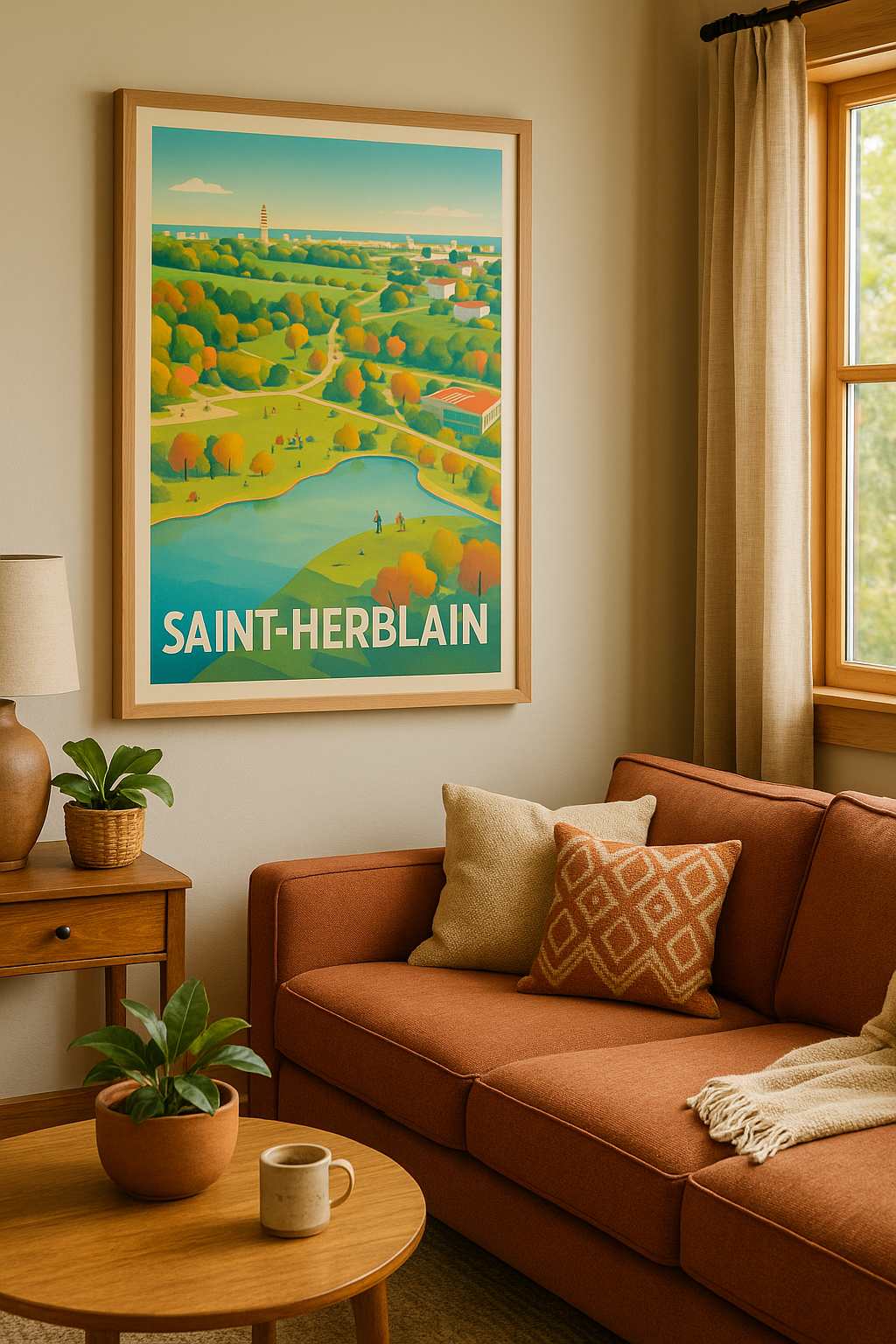 Mise en situation Affiche Saint-Herblain - La nature au cœur de la vie urbaine