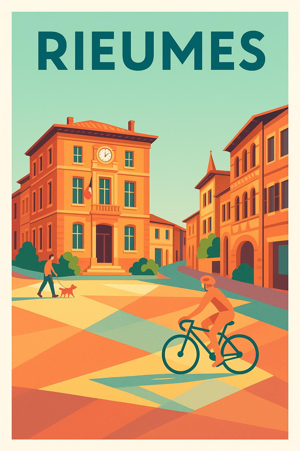 Affiche de Rieumes - L'élégance tranquille d'une place de village
